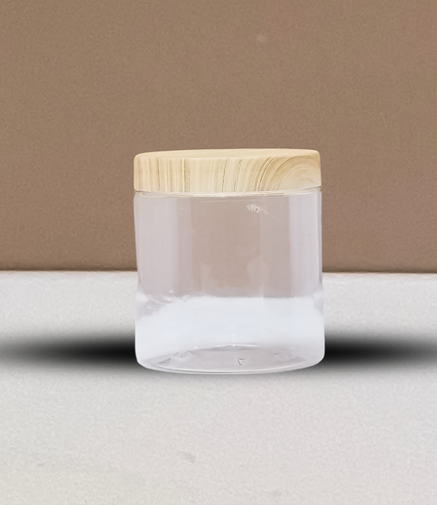 500g Wide Plastic Jar With Bamboo Lid