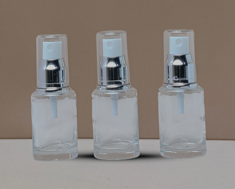 30Ml Glass Bottle With Silver Mist Sprayer (Flat)
