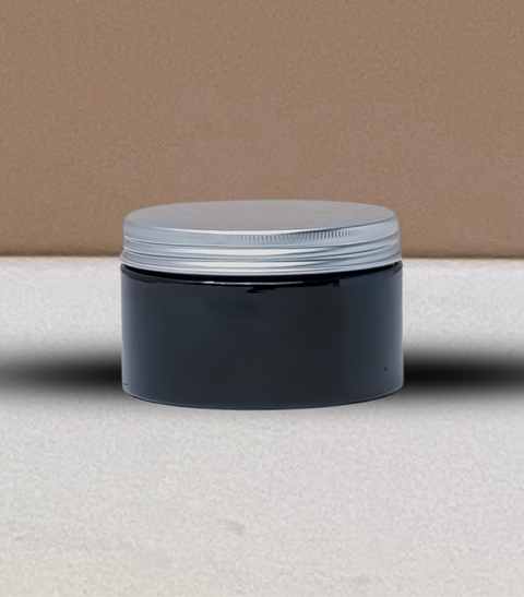 250g Wide Plastic Jar With Silver Aluminium Lid