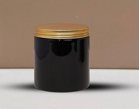 500g White Plastic Jar With Gold Strip