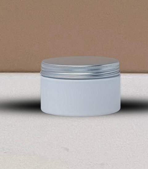 250g Wide Plastic Jar With Silver Aluminium Lid