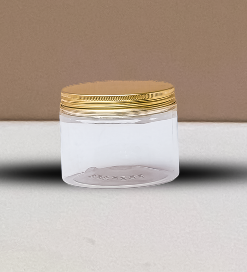 300g Plastic Jar With Gold Aluminium Lid