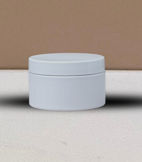 250g Wide Plastic Jar With White Lid