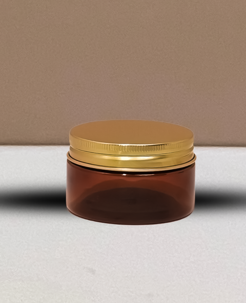 100g Plastic Jar With Gold Aluminium Lid