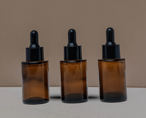 30Ml Glass Bottle With Black Smooth Dropper (Flat)