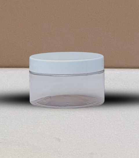 250g Wide Plastic Jar With White Lid