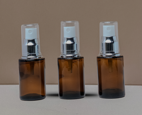 30Ml Glass Bottle With Silver Mist Sprayer (Flat)