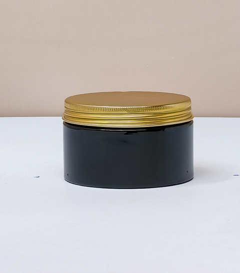 250g Wide Plastic Jar With Gold Aluminium Lid
