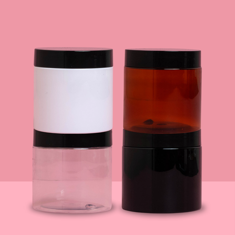 200g Plastic Jar With Black Lid