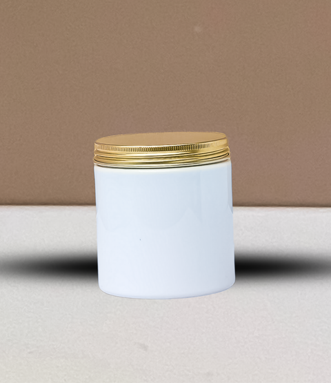 500g Plastic Jar With Gold Aluminium Lid