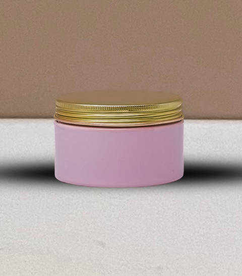 250g Wide Plastic Jar With Gold Aluminium Lid