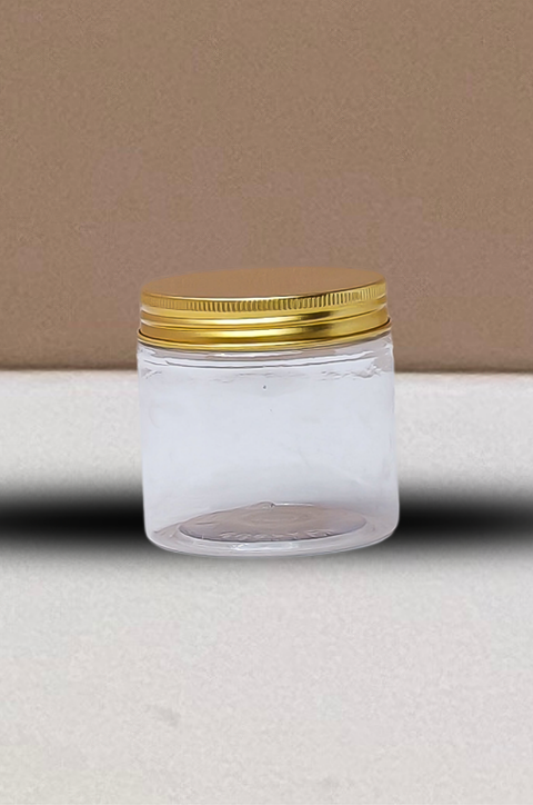 200g Plastic Jar With Gold Aluminium Lid