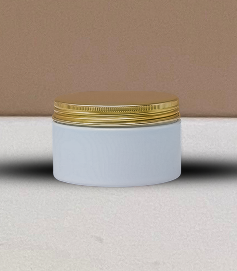 250g Wide Plastic Jar With Gold Aluminium Lid
