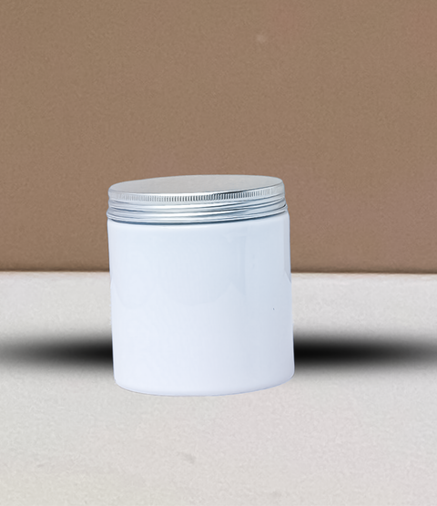 500g Plastic Jar With Silver Aluminium Lid