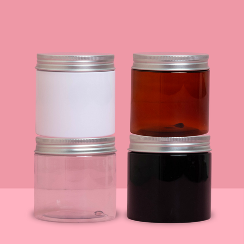 200g Plastic Jar With Silver Aluminium Lid