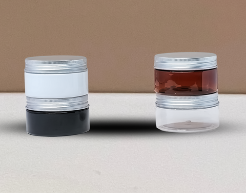 100g Plastic Jar With Silver Aluminium Lid
