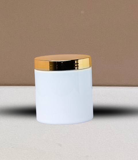 500g Plastic Jar With Gold Electroplated Lid