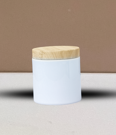 500g Wide Plastic Jar With Bamboo Lid