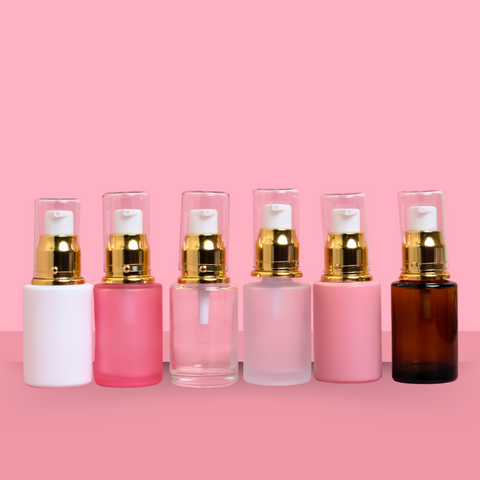 30Ml Glass Bottle With Gold Treatment Pump