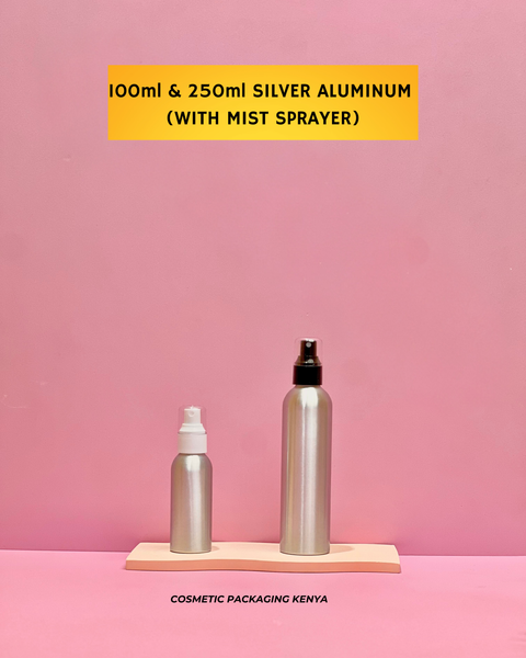 100ml Silver Aluminium - With Mist Sprayer