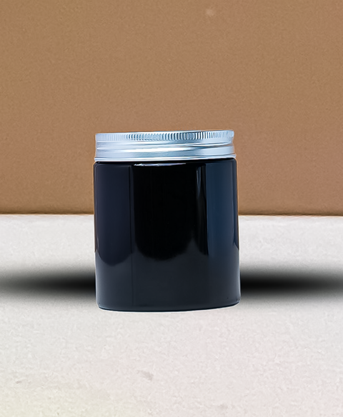 250g Tall Plastic Jar With Silver Aluminium Lid