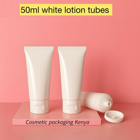 50Ml White Lotion Tube With White Cap