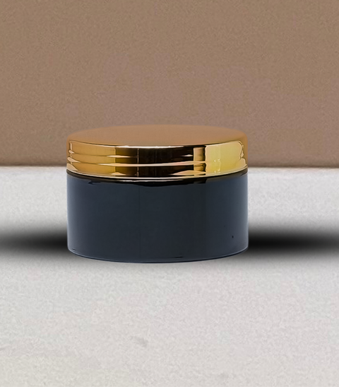 250g Wide Plastic Jar With Gold Electroplated Lid