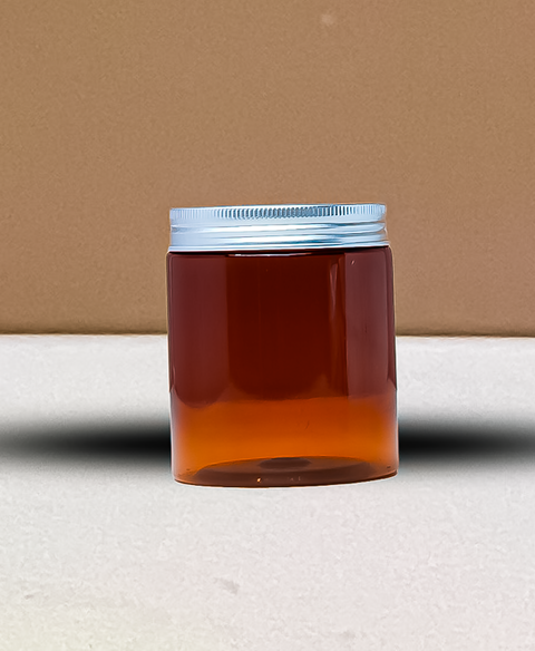 250g Tall Plastic Jar With Silver Aluminium Lid