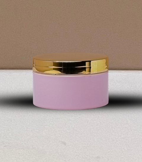 250g Wide Plastic Jar With Gold Electroplated Lid