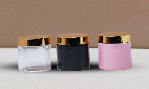 200g Plastic Jar With Gold Electroplated Lid