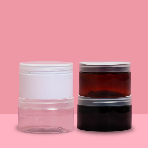 250g Wide Plastic Jar With Clear Lid