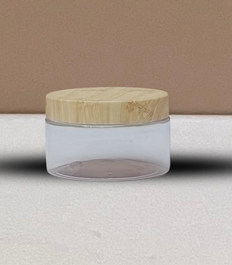 250g Wide Plastic Jar With Bamboo Lid