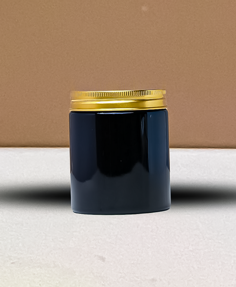 250g Tall Plastic Jar With Gold Aluminium Lid