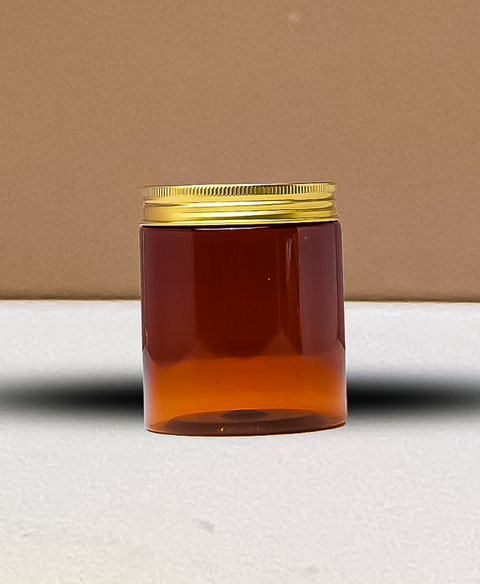 250g Tall Plastic Jar With Gold Aluminium Lid
