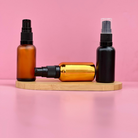 30Ml Glass Bottle With Black Treatment Pump (Round)