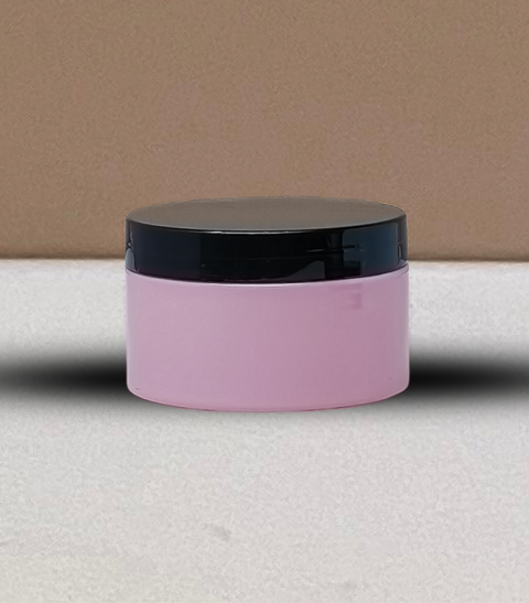 250g Wide Plastic Jar With Black Lid