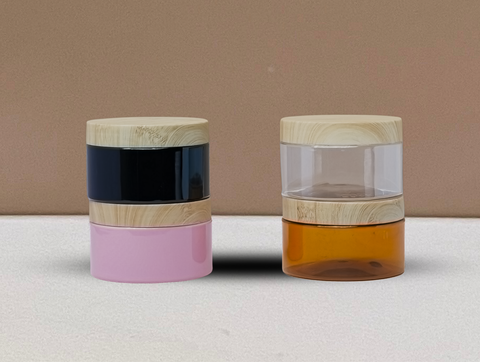 250g Wide Plastic Jar With Bamboo Lid