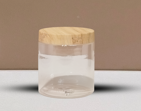 500g Wide Plastic Jar With Bamboo Lid