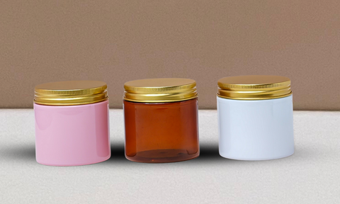 200g Plastic Jar With Gold Aluminium Lid