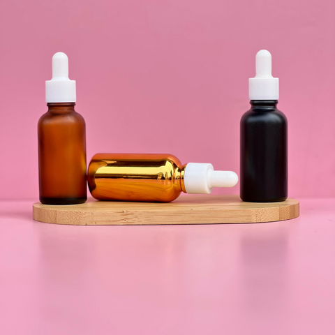 30Ml Glass Bottle With Plain White Dropper (Round)