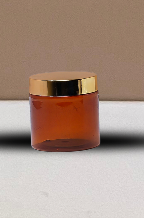200g Plastic Jar With Gold Electroplated Lid