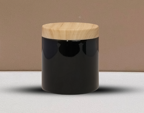 500g Wide Plastic Jar With Bamboo Lid