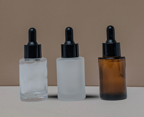 30Ml Glass Bottle With Black Smooth Dropper (Flat)
