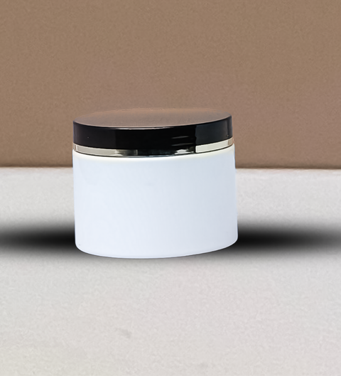 300g Plastic Jar Black Lid With Gold Strip