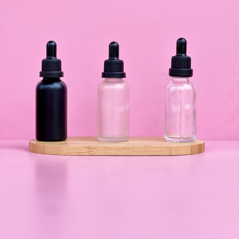 30Ml Glass Bottle With Black Tamper Proof Dropper (Round)