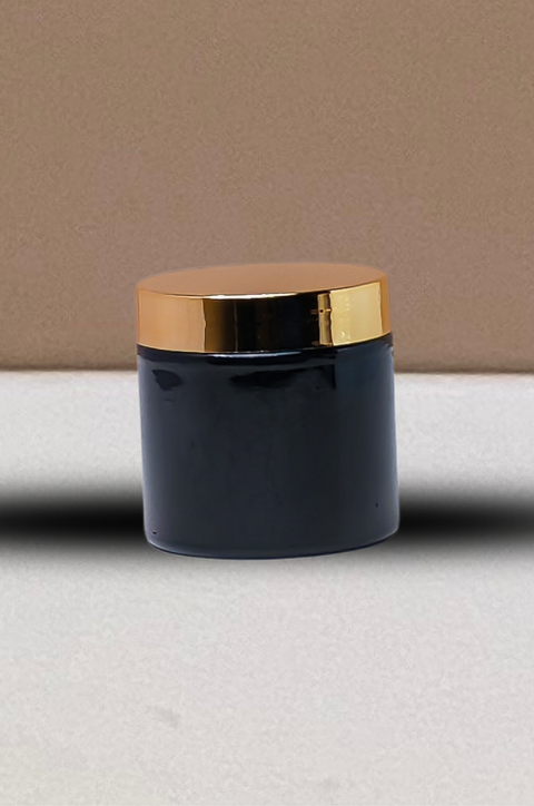 200g Plastic Jar With Gold Electroplated Lid