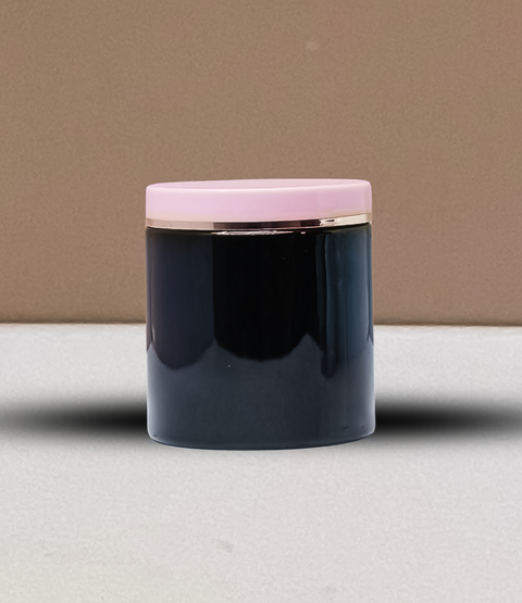 500g Plastic Jar With Pink Lid with Gold Strip