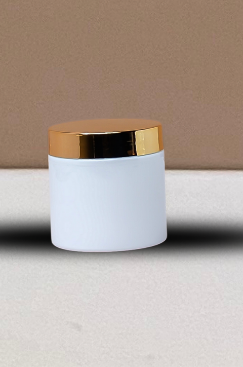 200g Plastic Jar With Gold Electroplated Lid