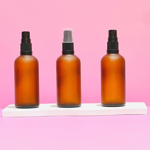 100Ml Glass Bottle With Black Treatment Pump (Round)