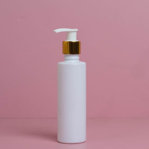 150Ml Pet Bottle With Old Gold White Lotion Pump